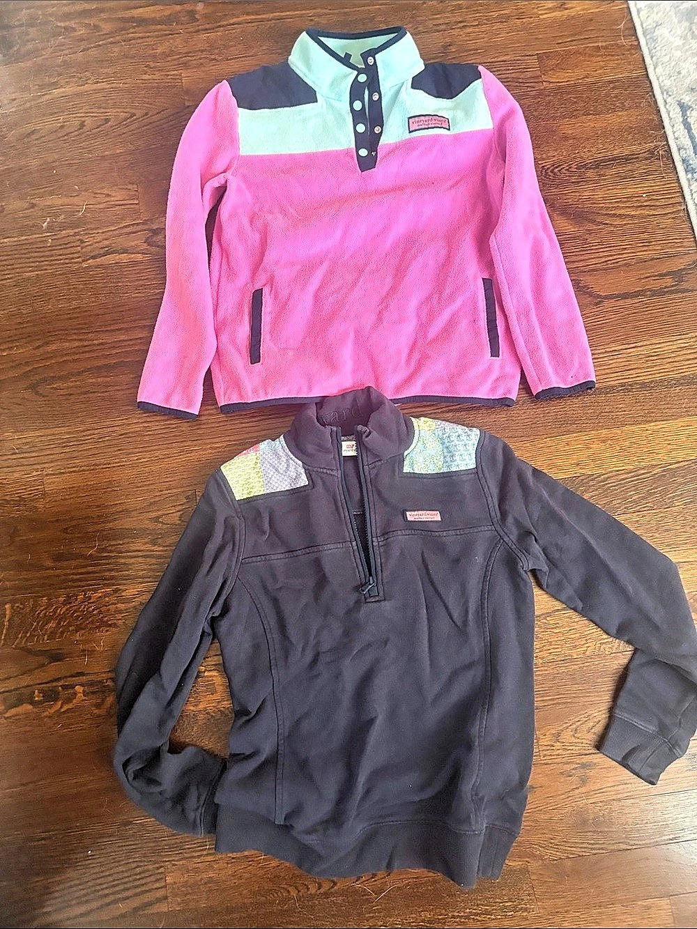vineyard vines Quarter-Zip Pullovers Pink & Black Size Large for teen girl